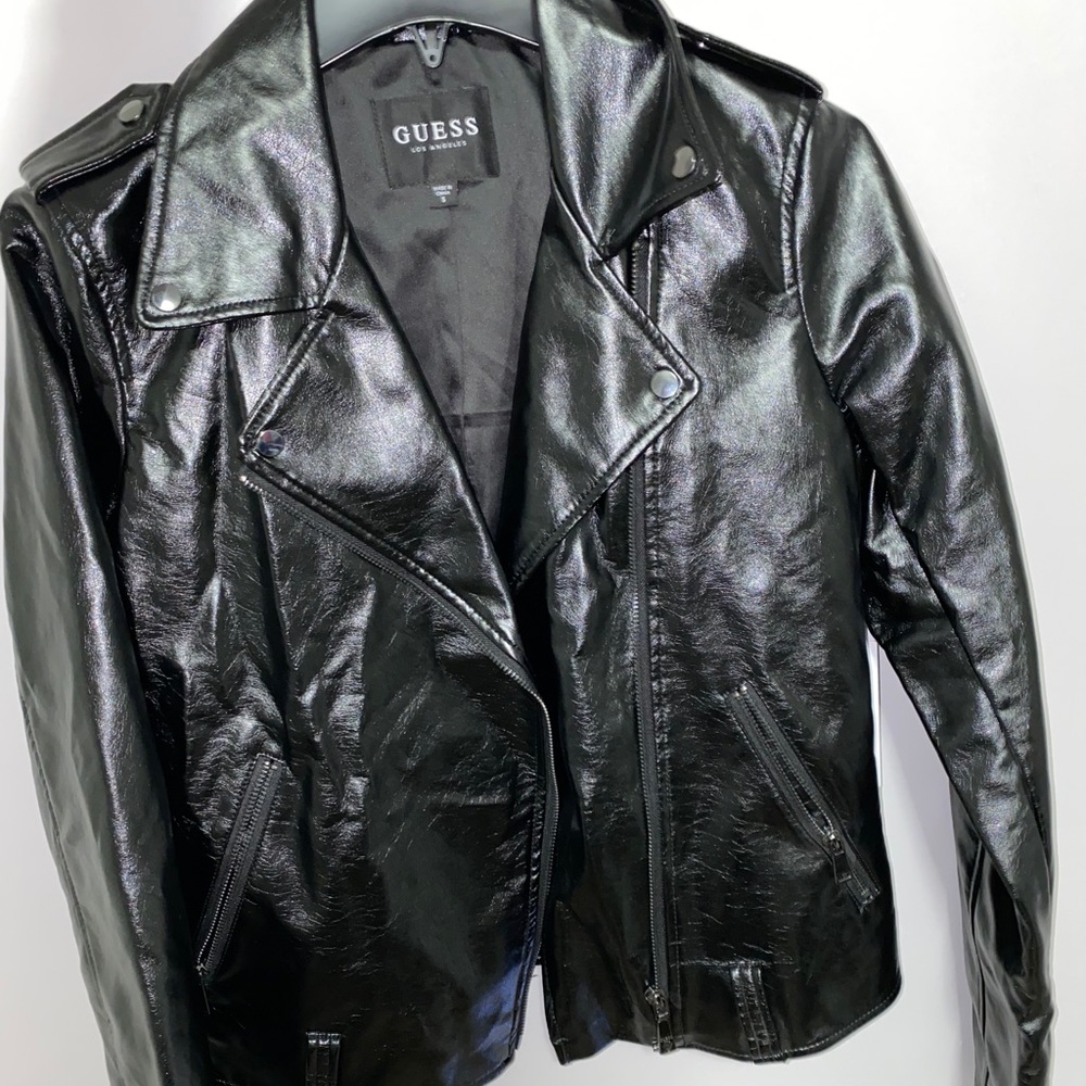 Guess black leather jacket